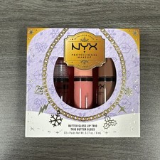 BNIB NYX Butter Gloss Lip Trio Sugar Glass, Creme Brulee, Cinnamon Roll 
