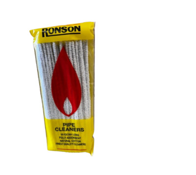 RONSON PFEIFENREINIGER NATUREL BAUMWOLLE VOLL SAUGFÄHIG BLEICHMITTEL WEISS 2ER PACK 50