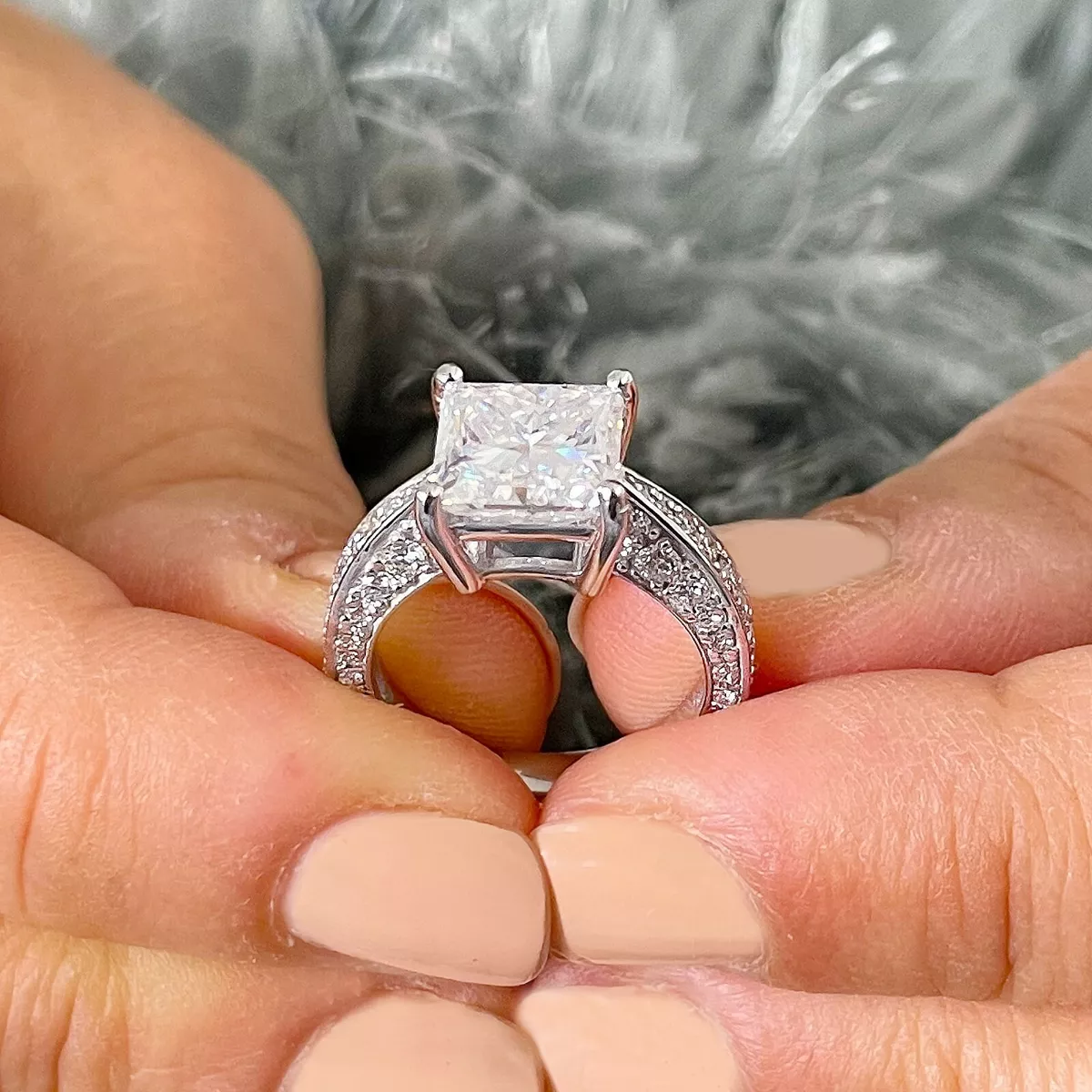 Square cut shop moissanite engagement rings