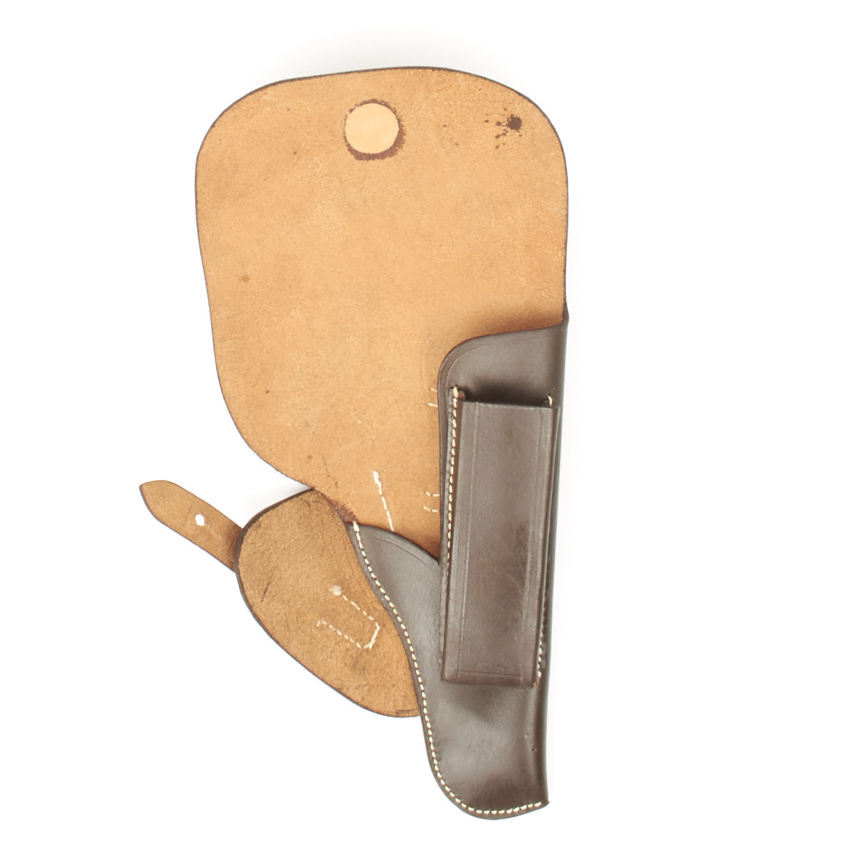 German WWII Browning High-Power Pistol Holster- Dark Brown Genuine