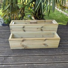 Two Tier Wooden Decking Planter Box, Trough, Two Step Herb Planter