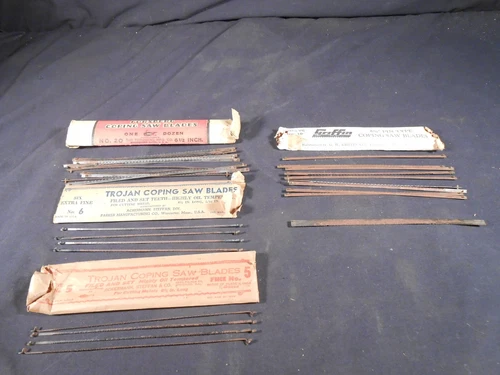 Vintage USA  6.5" Coping Saw Blades  Trojan, Forsberg, Griffin. Apx 30pcs
