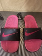 Nike Kawa Little/Big Kids' Slides Size 2Y Black/Vivid Pink