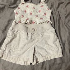Girls Mixed Brands Matching Summer Shorts Outfit, Size 7/8