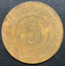 1900’s PUERTO RICO COFFEE HACIENDA SAN JUAN - MARICAO/LARES 5 ALMUD TOKEN!