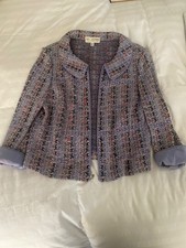St John Multicolored Purple/Pink/Black/Multi Knit Zipper Jacket Size 12