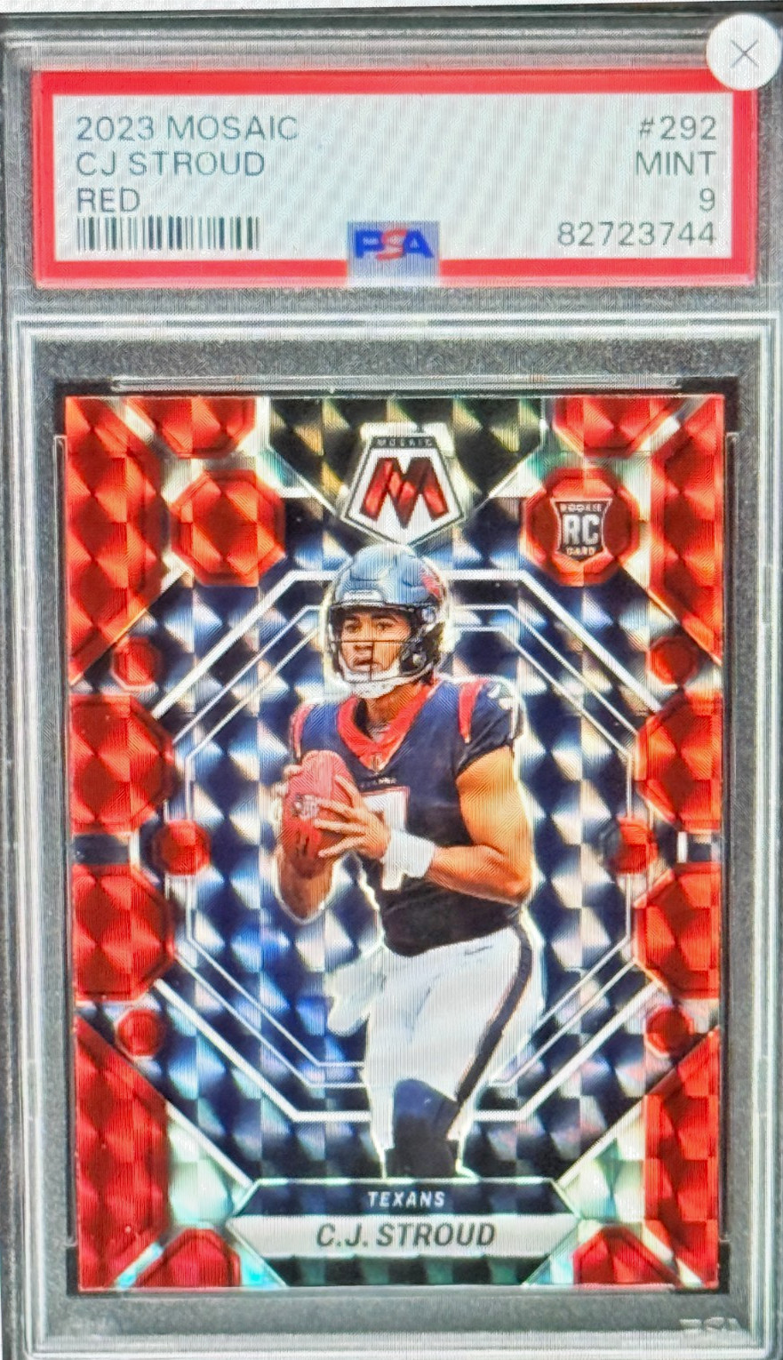 2023 PANINI MOSAIC #292 CJ STROUD RED MOSAIC ROOKIE MINT POPULATION 68 - TEXANS