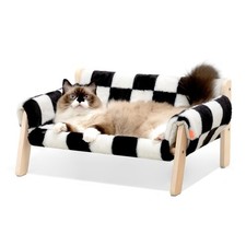 Cat Couch Bed, Pet Sofa for Indoor Cats Wooden Indoor Elevated Cat Beds with ...