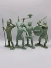 LOUIS MARX 6” Green Plastic VIKING FIGURES Lot Of 4 Vintage 1964 Wargames RARE