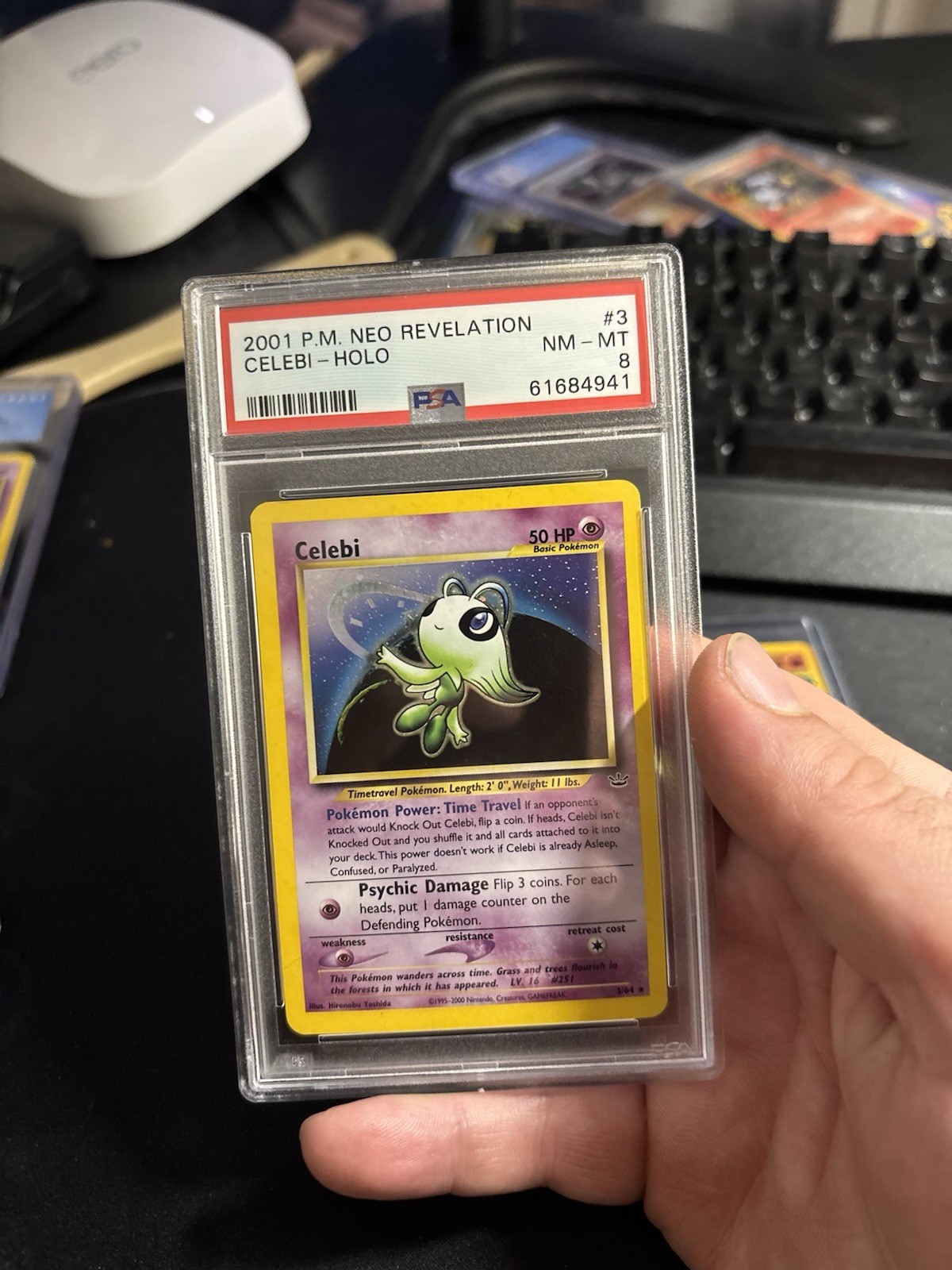 Celebi 3/64 2001 Holo - PSA 8 - Neo Revelation Set - Pokemon Card