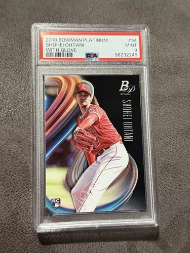 2018 Bowman Platinum Shohei Ohtani RC With Glove  #34 PSA 9 Mint