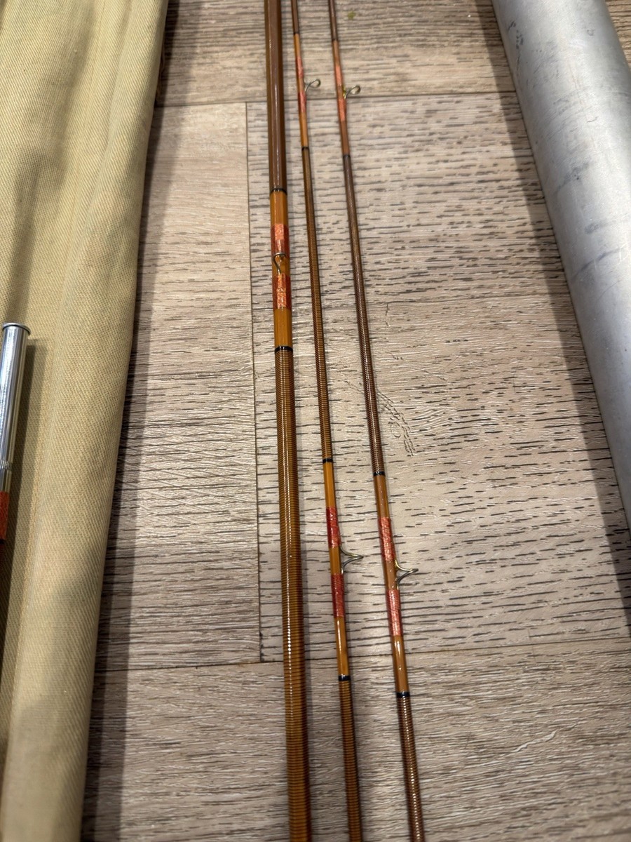 Antique Ebisu Bamboo Fly Fishing Rod 8' P Tokyo Japan 4 pc Short