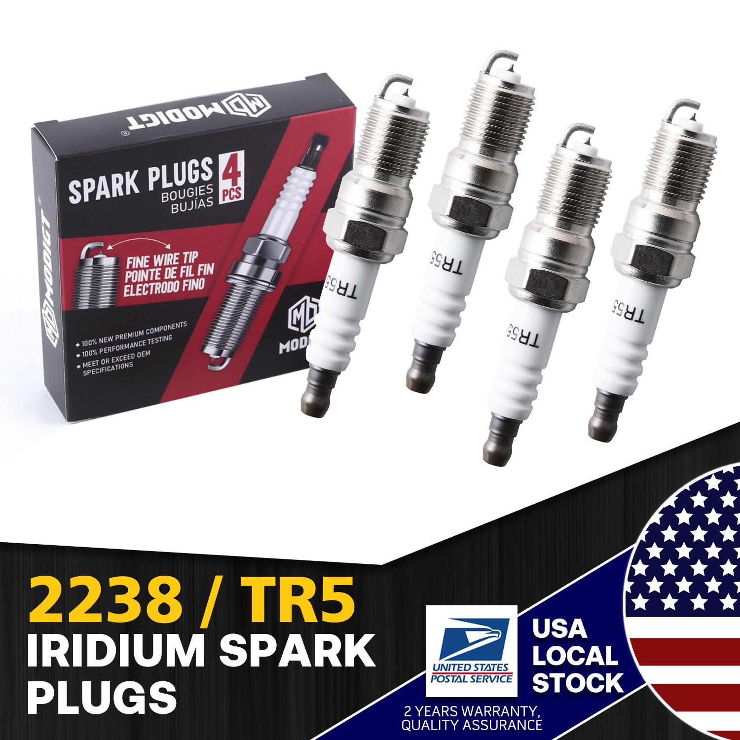 Premium 8 Pcs Replacement For NGK 2238 TR5 Iridium Spark Plugs New MGT