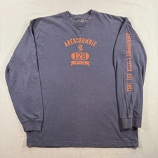 VTG Abercrombie Long Sleeve T Shirt Mens Medium Blue Made in USA Phys Ed