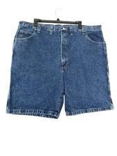 Wrangler Mens Flat Front Authentic Casual Blue Denim Shorts Size 48 Carpenter