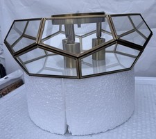 3 Light Unique Statement Geometric Flush Mount Lighting | Modern Hanging Ceilin