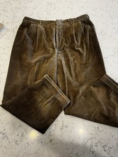 Vintage Brooks Brothers Brown Corduroy Pants   1980s   Men  s 36x28 Flat Front