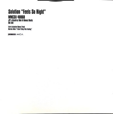 Solution - Feels So Right (JP's Alcatraz Dub & Bonus Beats 96 Edit) (12'') (Very 