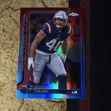 2025 TOPPS CHROME FOOTBALL JAHLANI TAVAI RED WHITE AND BLUE  PATRIOTS 
