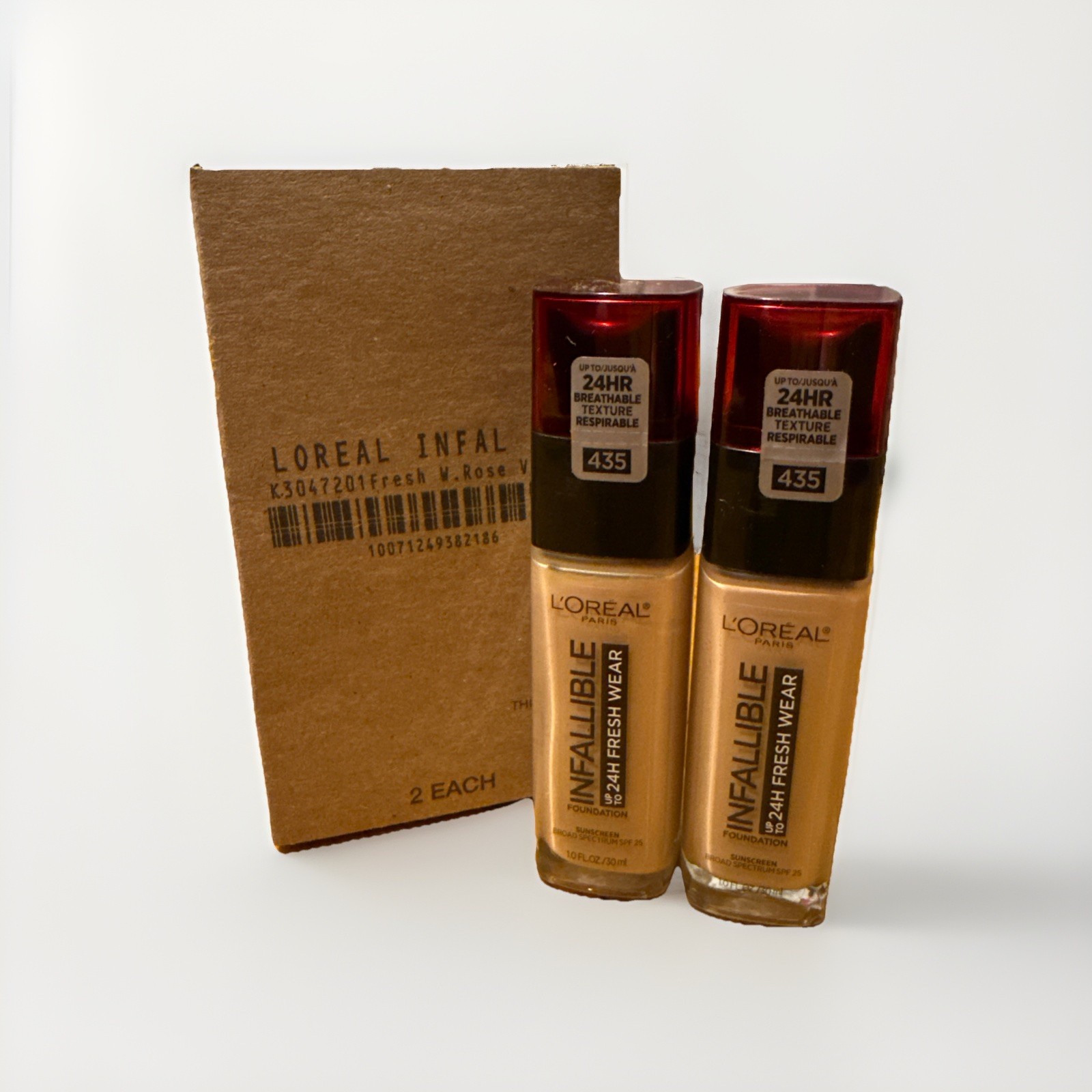 2x L’Oréal INFALLIBLE 24 Hour Fresh Wear 435 Rose Vanilla New in Box