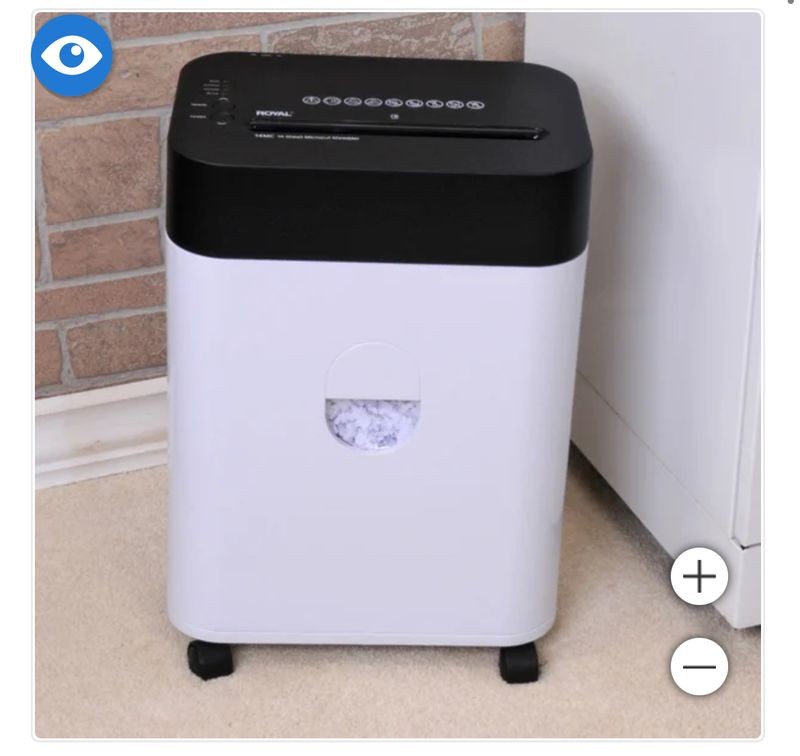 Royal Shredder 14-Sheet Micro-Cut Paper Shredder in Black and White-image