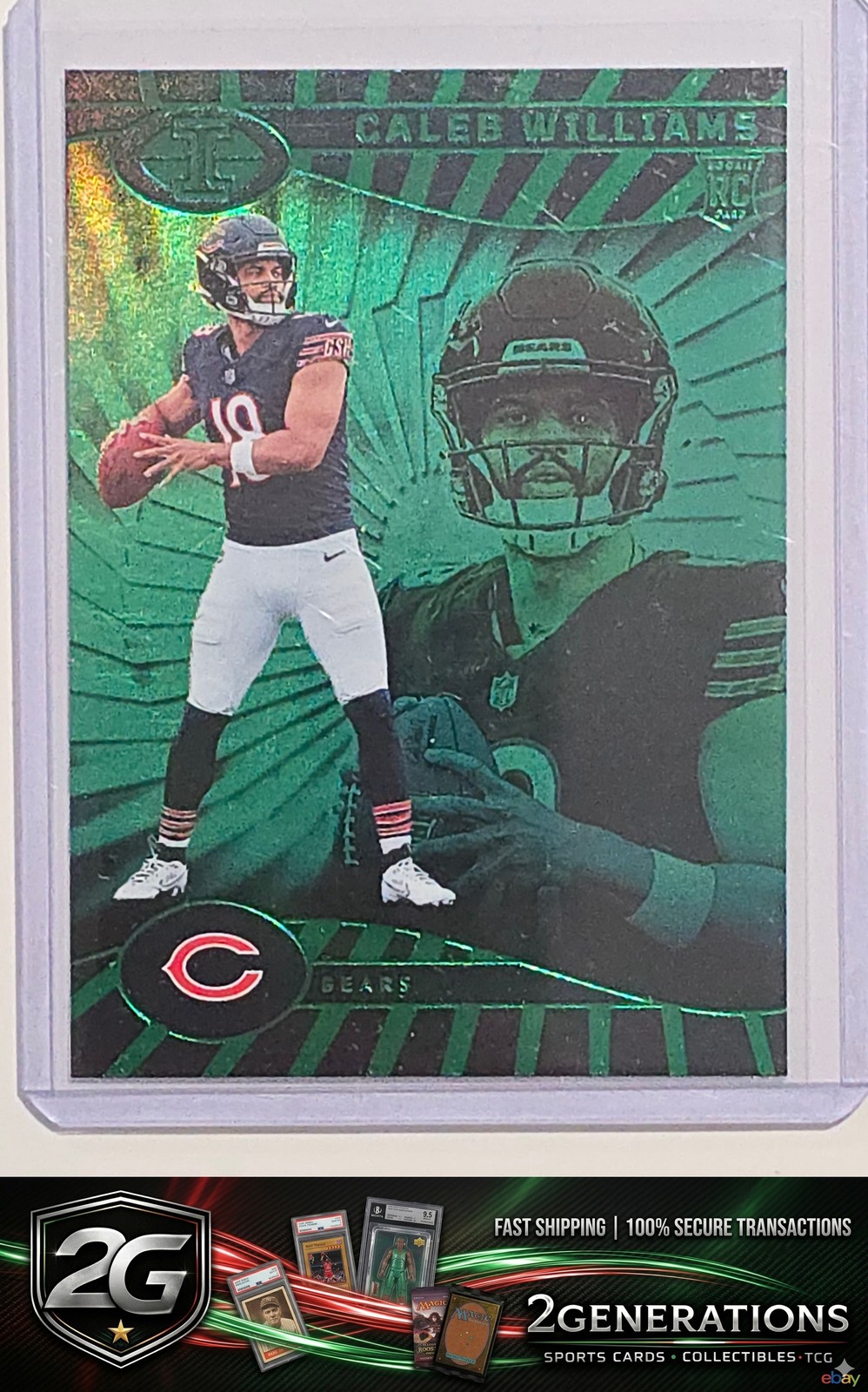 2024 Panini Illusions #13 Caleb Williams Emerald Trophy Collection