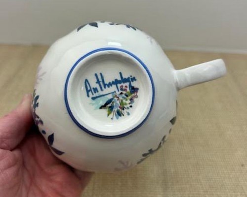 Anthropologie Gardenshire Ceramic Coffee Tea Mug Cup 12oz Blue Floral BEAUTIFUL - Picture 5 of 6
