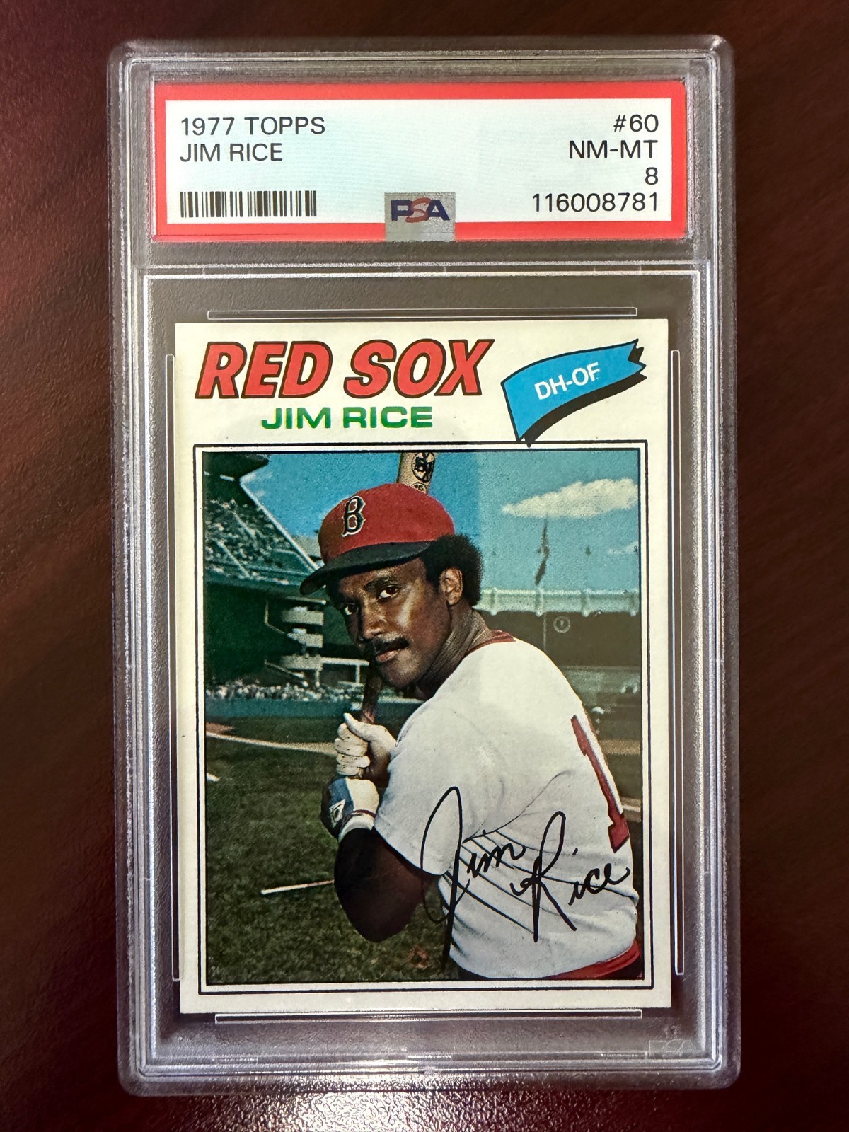 1977 Topps Baseball Card - #60 Jim Rice, PSA 8 NM/MT