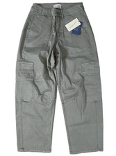 Universal Thread 0 Olive Mid-Rise Barrel Leg Utility Cargo Pants Women