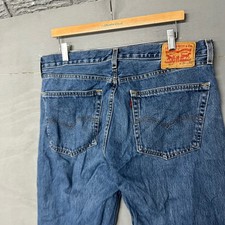 Levis 505 Regular Fit Straight Leg Mens Jeans 36x32 Medium Wash Blue Denim