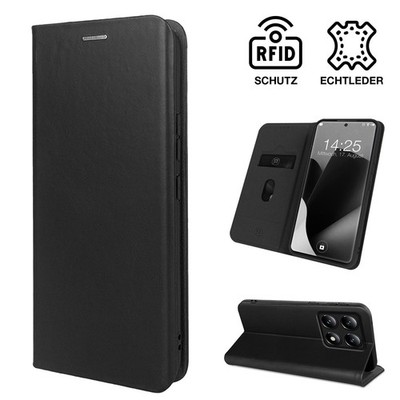ECHT LEDER Handy Hülle für Xiaomi 15T / 15T Pro Lederhülle RFID Schutz 9H Glas