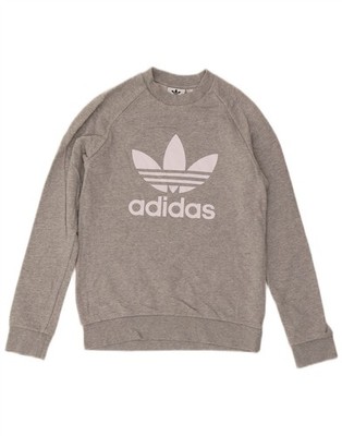 ADIDAS Herren Grafik Sweatshirt Pullover XS Grau Baumwolle BR17