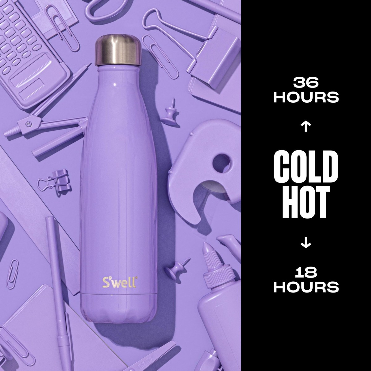 Gourde Sip By S'well 15 Oz (450 Ml) – Acier Inoxydable, Couleur Lilas Profond (occasion)