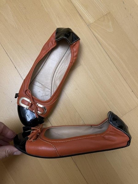 Women Bally Heels Orange Leather 35