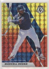 2021 Panini Mosaic Choice Fusion Red & Yellow Prizm 3/64 Marcell Ozuna #187 0ms2
