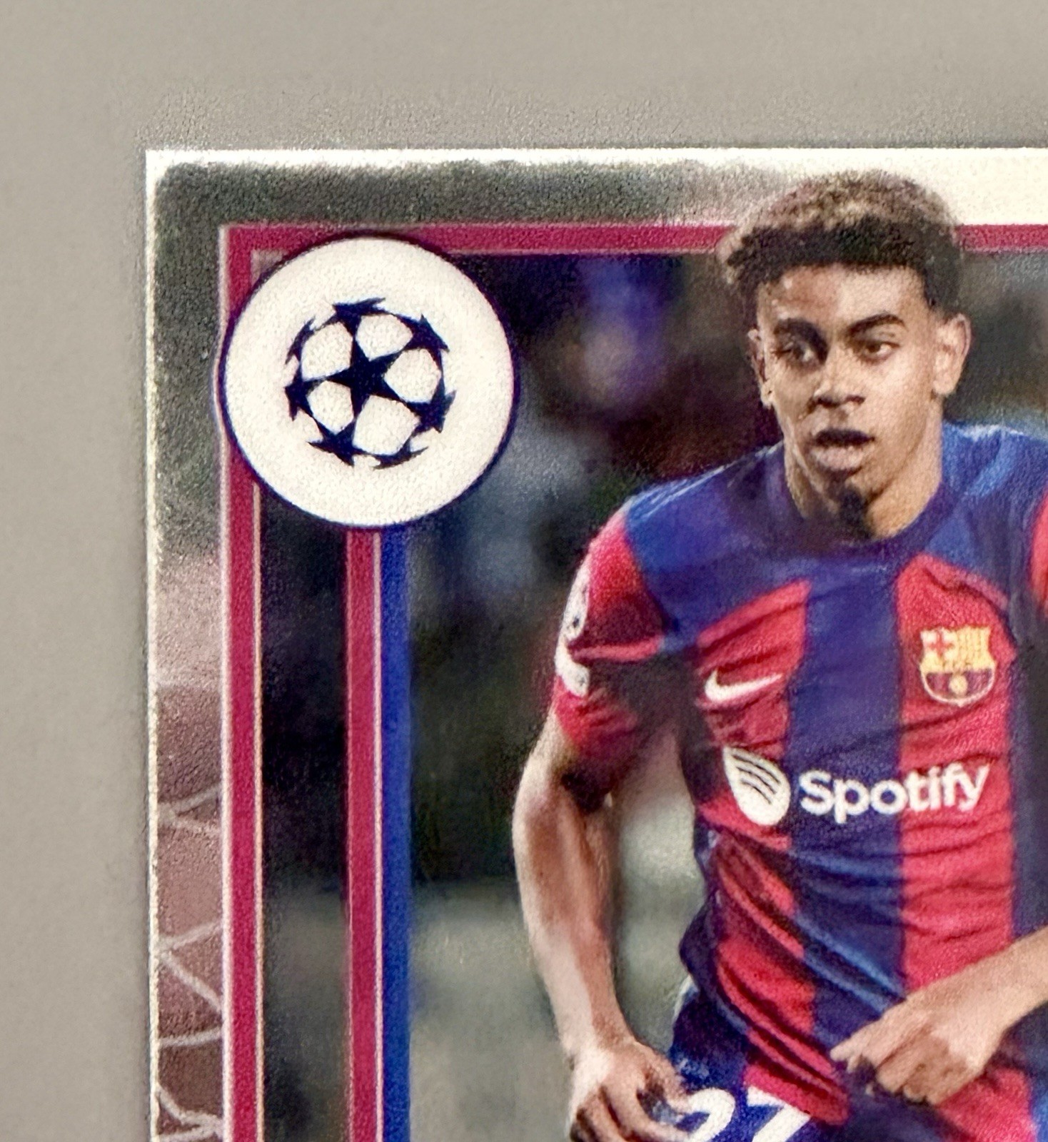 2023-24 Topps Chrome Merlin UEFA Lamine Yamal RC Rookie #27 Barcelona view 5
