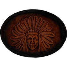 Native American Indian Chief Hippie Western Biker Cowboy Vtg Belt Buckle Tribal