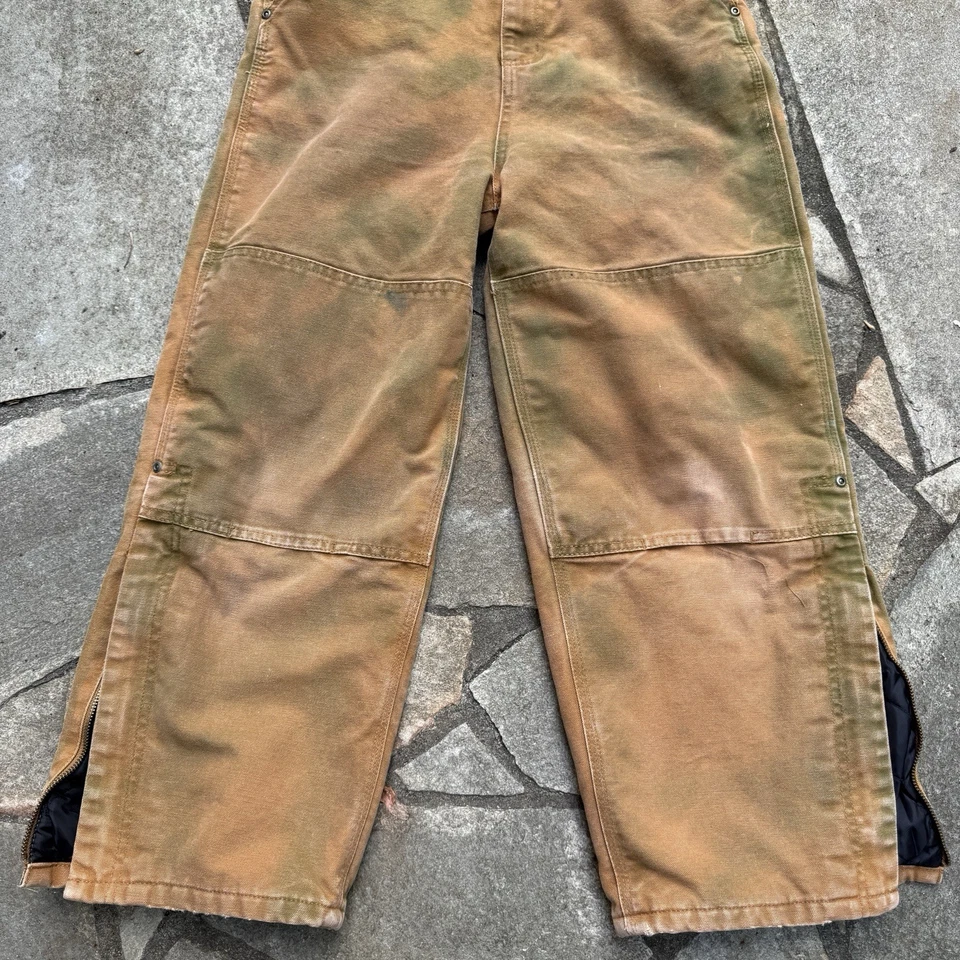 Mono Carthartt Juvenil 12 Marrón Pato Babero Aislado Acolchado Forrado Exterior Trabajo Foto 4 de 4