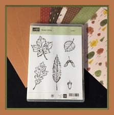 Stampin' Up GENTLY FALLING Stamp Set "1" with Card Bases DSP NEW 945