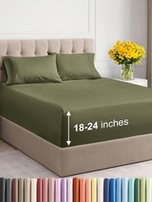 Extra Deep Pocket Sheets - 6 Piece Sheet Set - Queen Sheets Deep Pocket- Extra