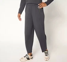 LOGO By Lori Goldstein Petite Scuba Knit Ankle Pants Phantom Petite Small