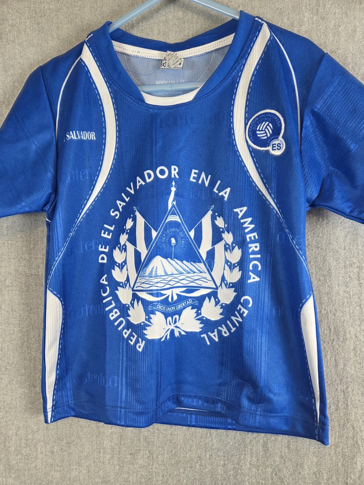 El Salvador Short Sleeve Blue Jersey Republica de El Salvador Boys 4