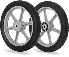 14 X 1.75 Rubber Tire And Plastic Spoke Wheel 2.5 Hub Length 12 Axle Bore