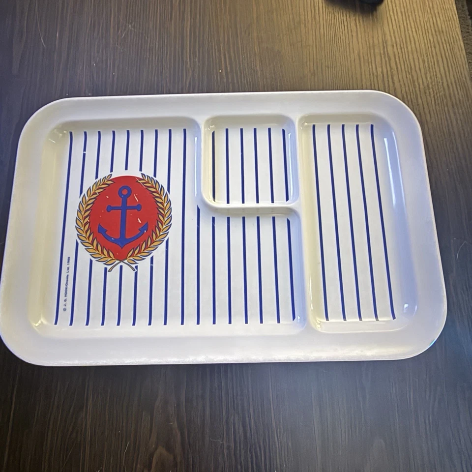 Vintage 1988 J.G. Hook × Oneida Nautical Anchor Divided Tray Made in USA - Image 4 of 4