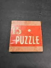 Vintage 30s Antique 15 Puzzle Sliding Wood Tile Game The Embossing Co