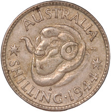 1944 S George VI 1 Silver Shilling Australia AU