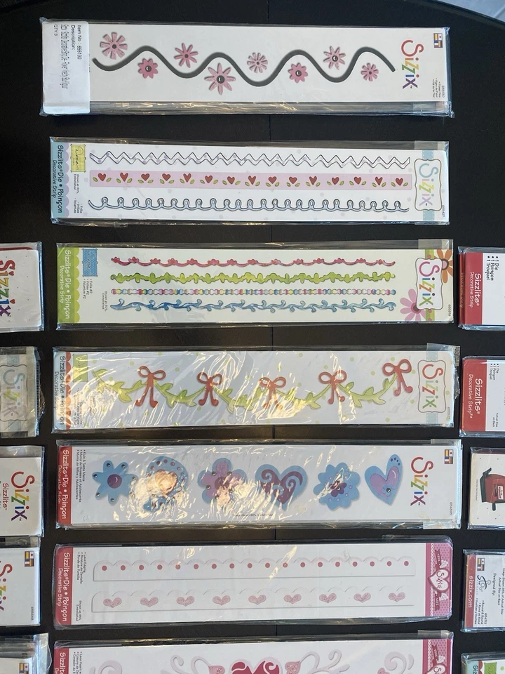 Choice Sizzix Sizzlit Decorative Strip Dies U Pick Lot Die Cut Set Card Sidekick - Image 4 of 4