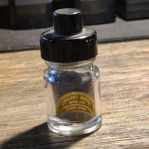 Vintage Bottle Silver Dental Amalgam Crescent Dental Manufacturing Company