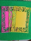 3 Bright Color cardstock Die cut fancy Rectangular frames