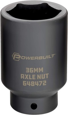 Powerbuilt 36mm Axle Nut Socket 6 Point Extra Deep  1/2-inch Drive 648472